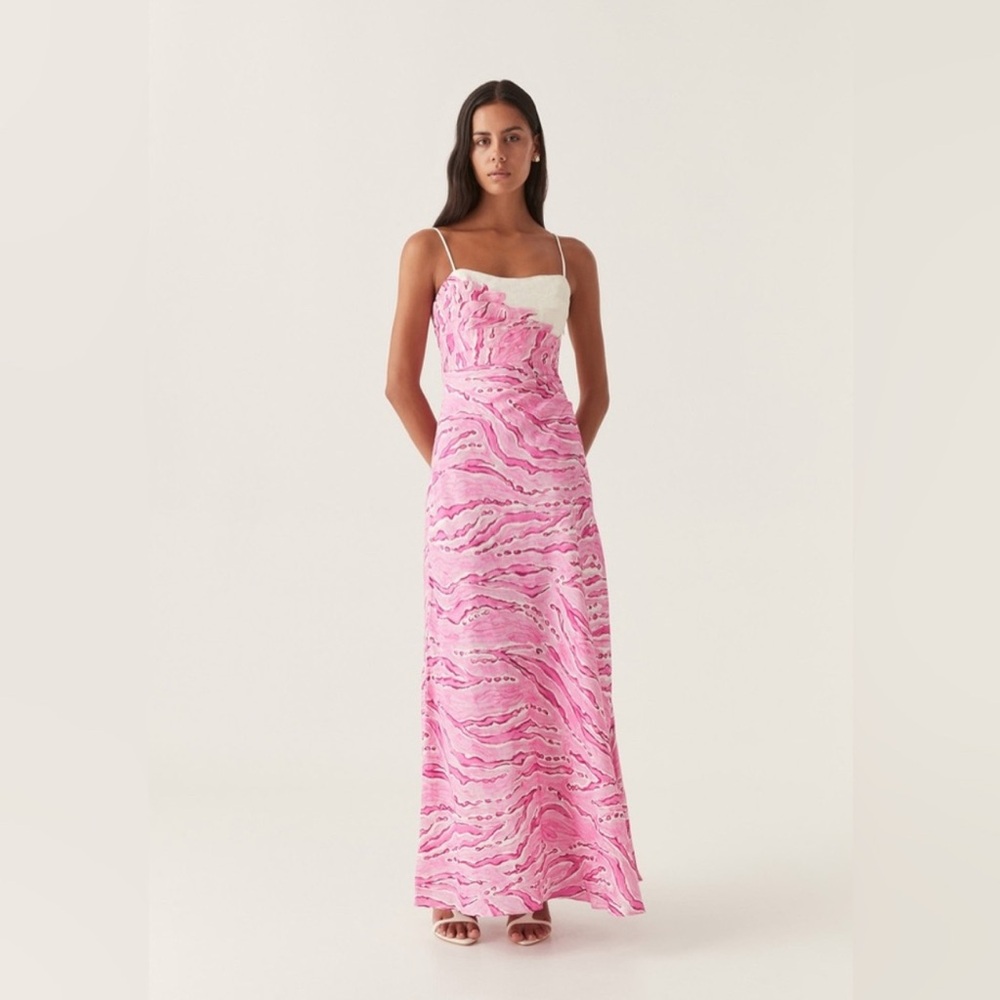 AJE Clarice Draped Maxi Dress